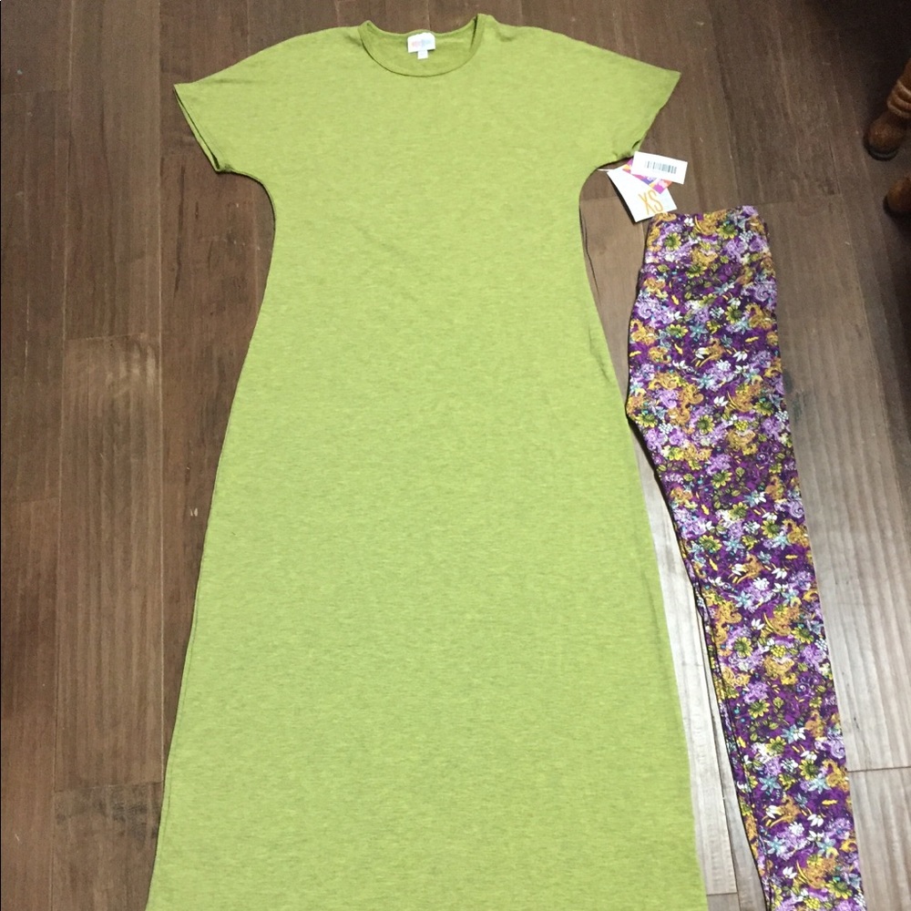 Lularoe Maria Dress and OS leggings NWT never wore